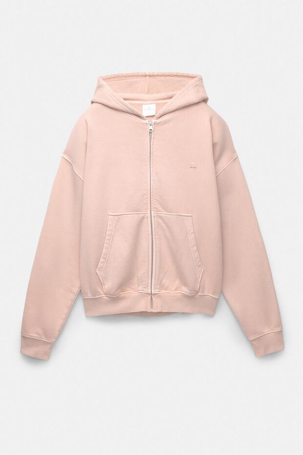 Kapüşonlu fermuarlı logolu sweatshirt - 5