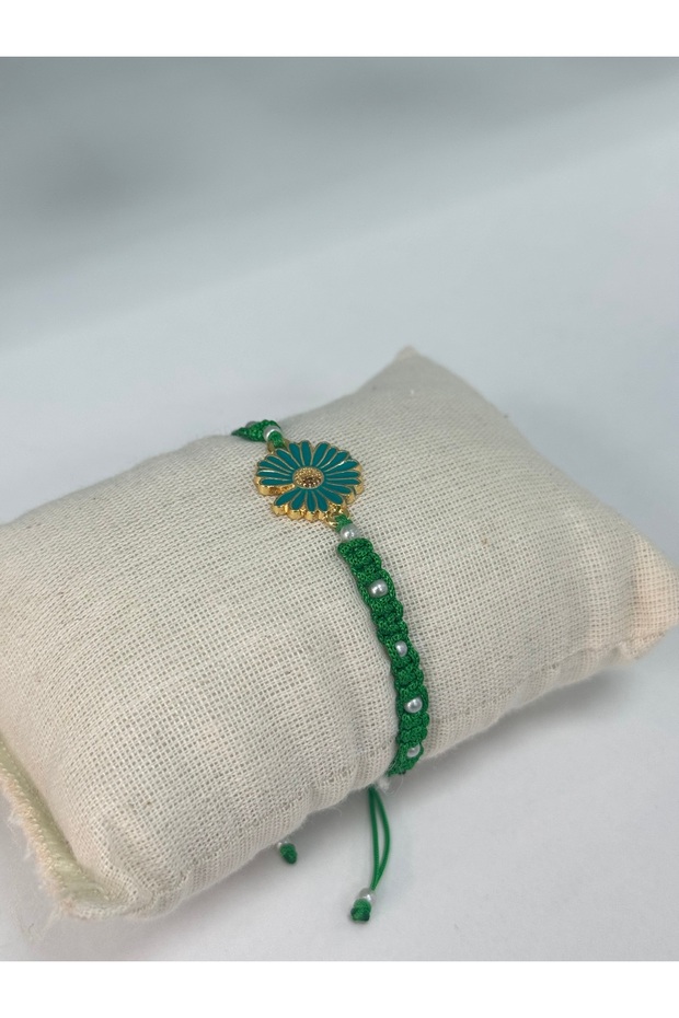 D'Oro Green Daisy Bracelet