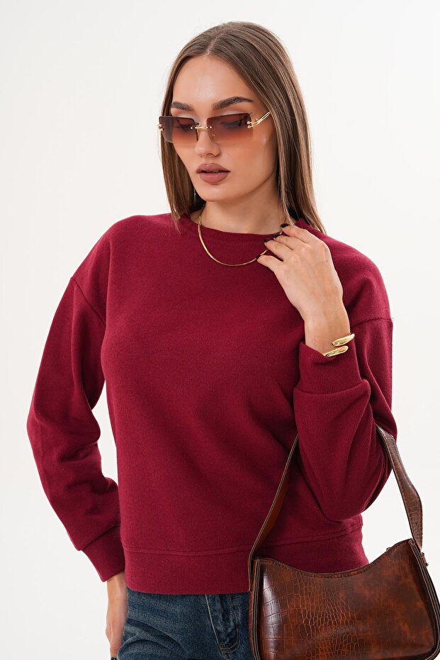 Kadın Bisiklet Yaka Selanik Örme Sweatshirt 255010 - - 2