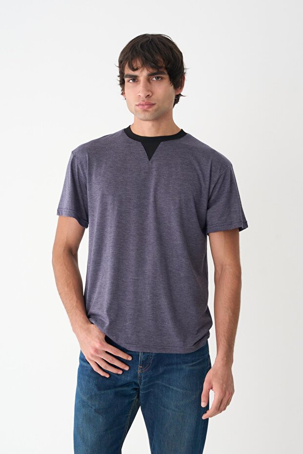 Crew Neck Striped Men's T-Shirt