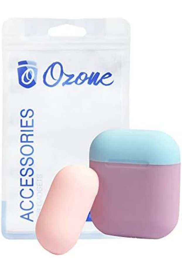 Ozone Duo Series AirPod Case with Portable Keychain Silicone Cover for AirPod 1/AirPod 2 Purple