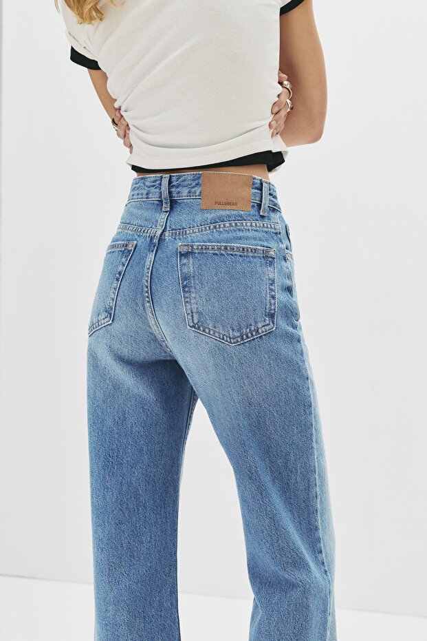 Yüksek bel straight fit jean - 5