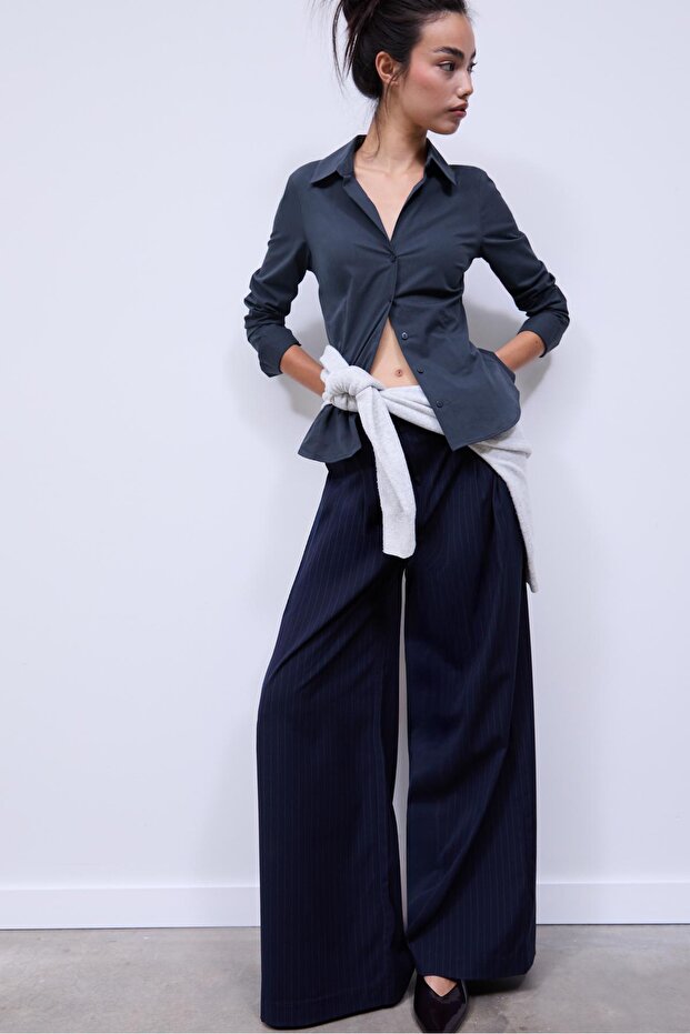 Basic dar kesim gömlek - 1