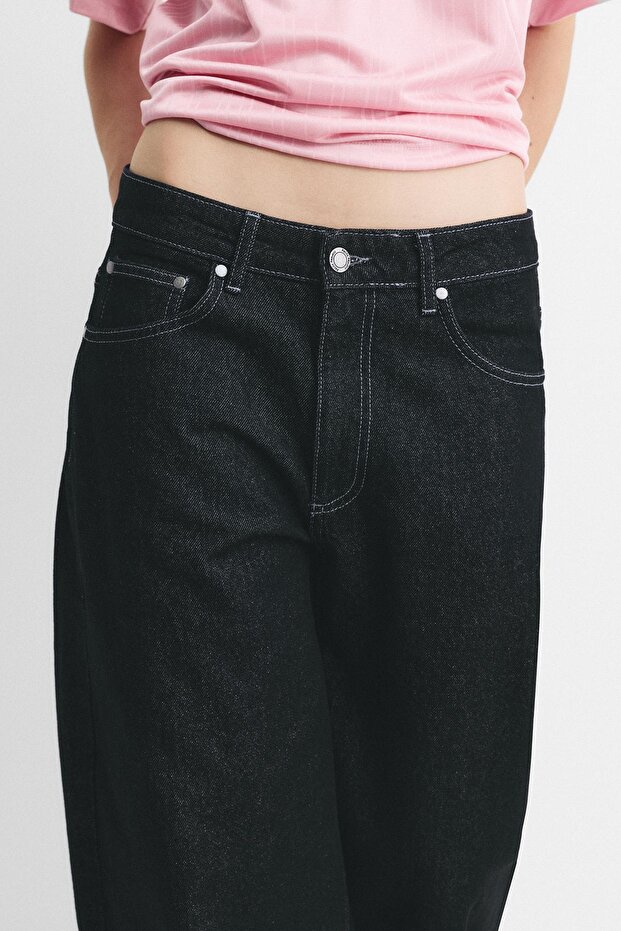 Yıldız Nakışlı Barrel Jean - 2
