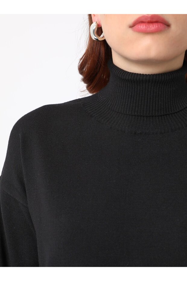 سترة تريكو أساسية بأزرار ناعمة - أسود - - 5