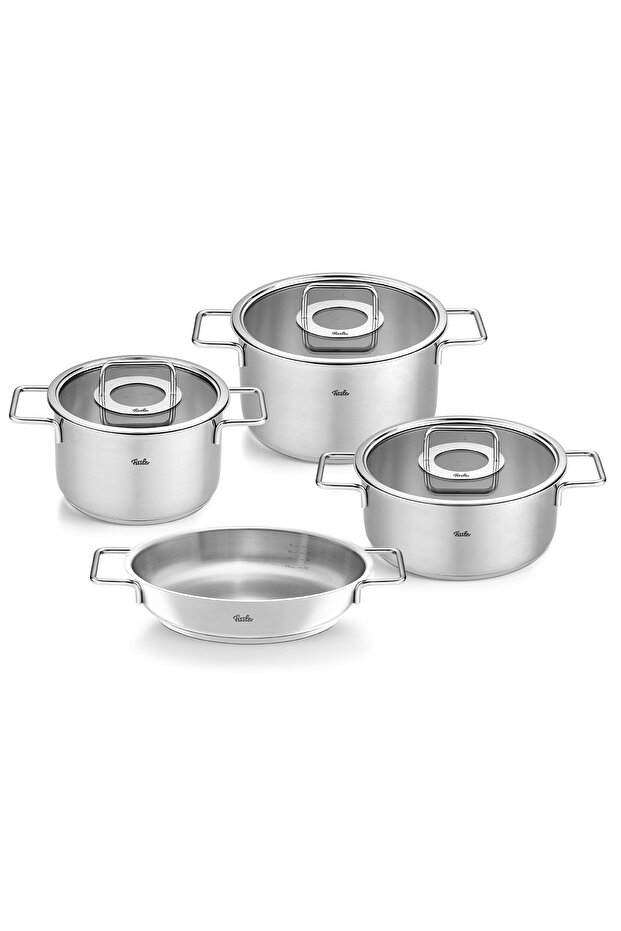 Pure Collection 7-Piece Glass Cover Steel Cookware Set