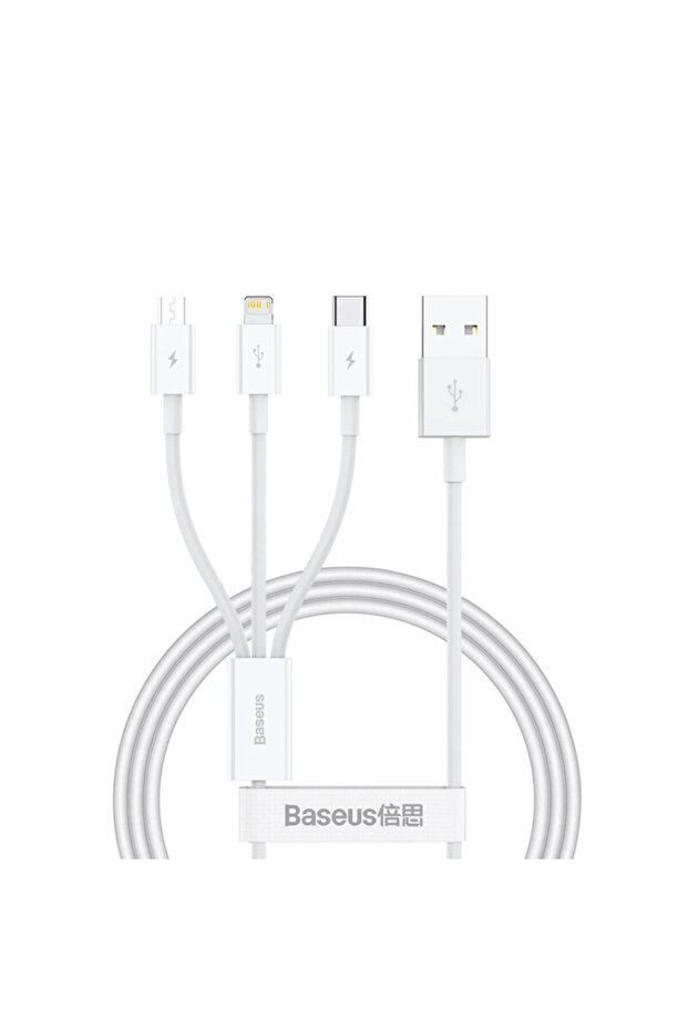 Cablu USB tip C, iPhone, Micro-USB, Baseus, 1 m - 1