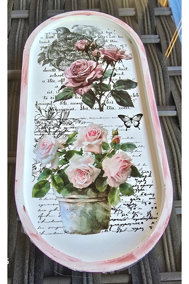 Service Plate Rose Collection No:7 Handmade Romantic Presentation Plate