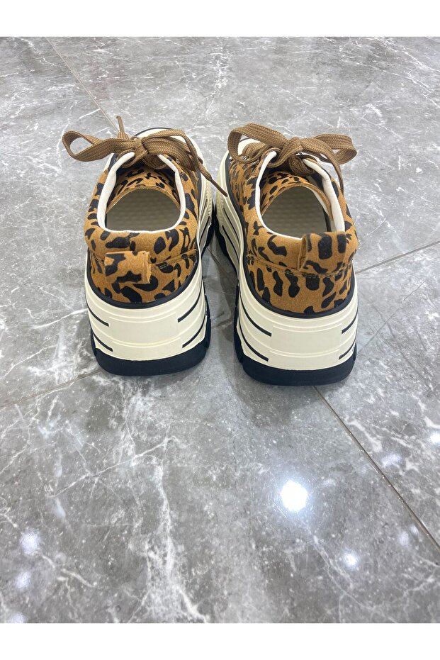 LEOPAR DESENLİ KALIN TABAN SNEAKER - 2