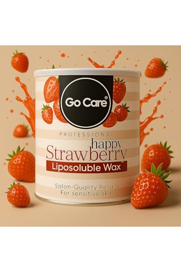 Professional Happy Strawberry Liposoluble Wax, Salon-Quality, for Sensitive Skin
