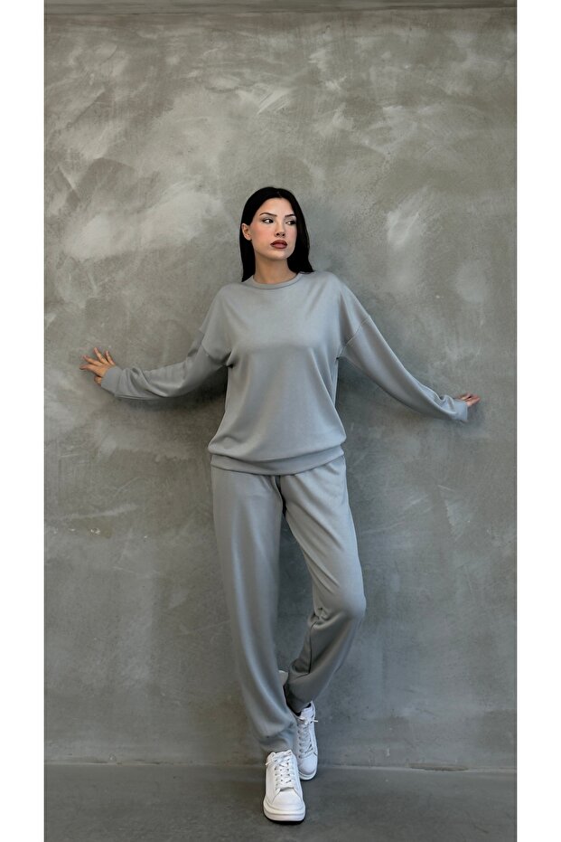 Kadın Modal Scuba Mevsimlik Eşofman Takımı – Soft Touche, Oversize Spor 25503 - 1