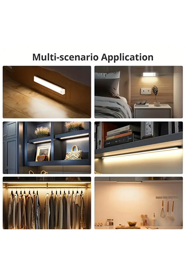 LED İnsan Vücut Sensörlü Işık Dolap Işığı Dolap Işığı Manyetik Şarjlı - 3