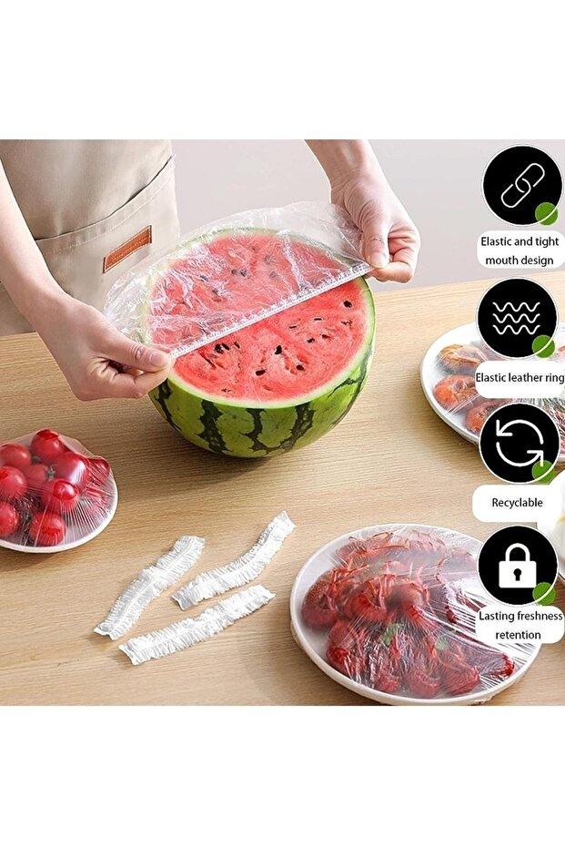 100 Adet Elastik Tencere Bonesi, Saklama Torbası, Tabak Bonesi - 1