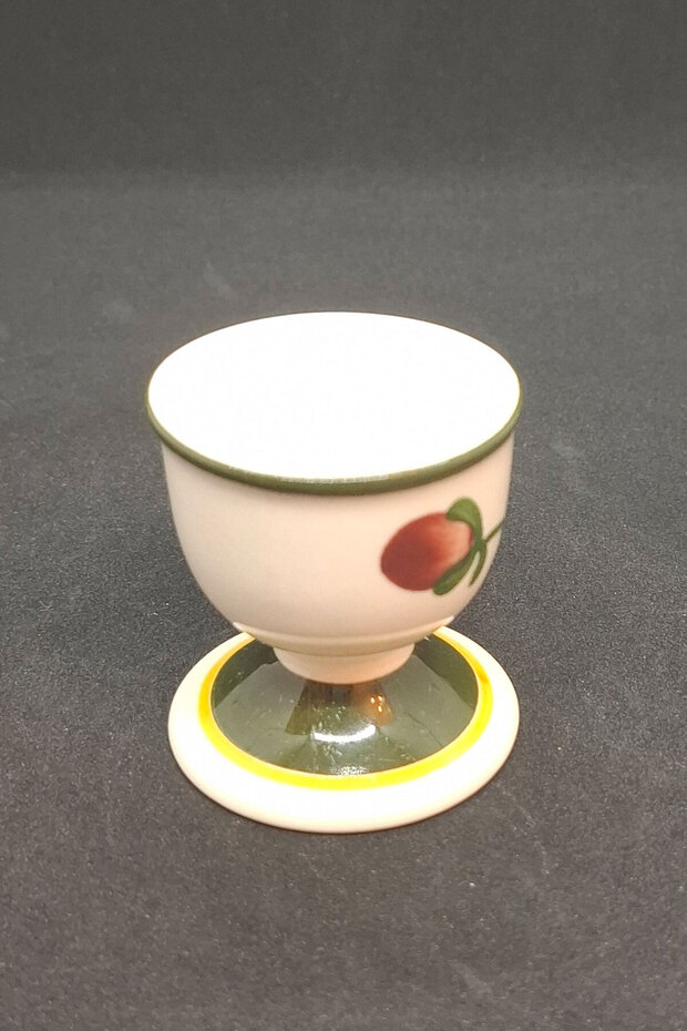 Mettlach Hand Painted Vintage Egg Cup with Flowers 1 Piece