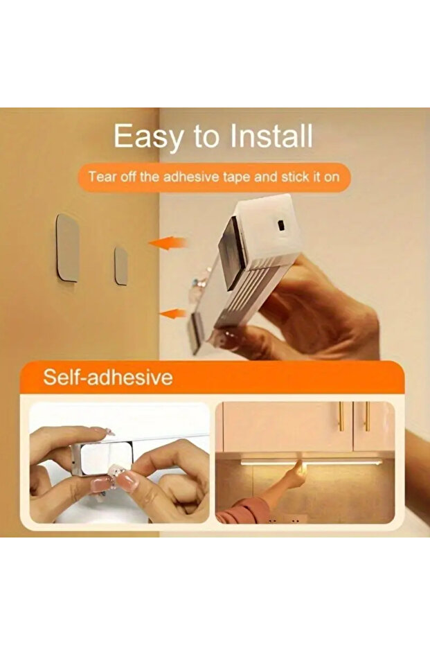 LED İnsan Vücut Sensörlü Işık Dolap Işığı Dolap Işığı Manyetik Şarjlı - 6