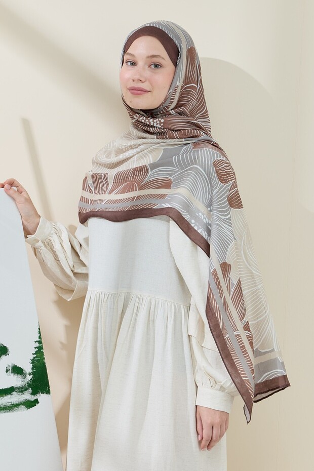 Melia Pattern Bamboo Shawl - 1