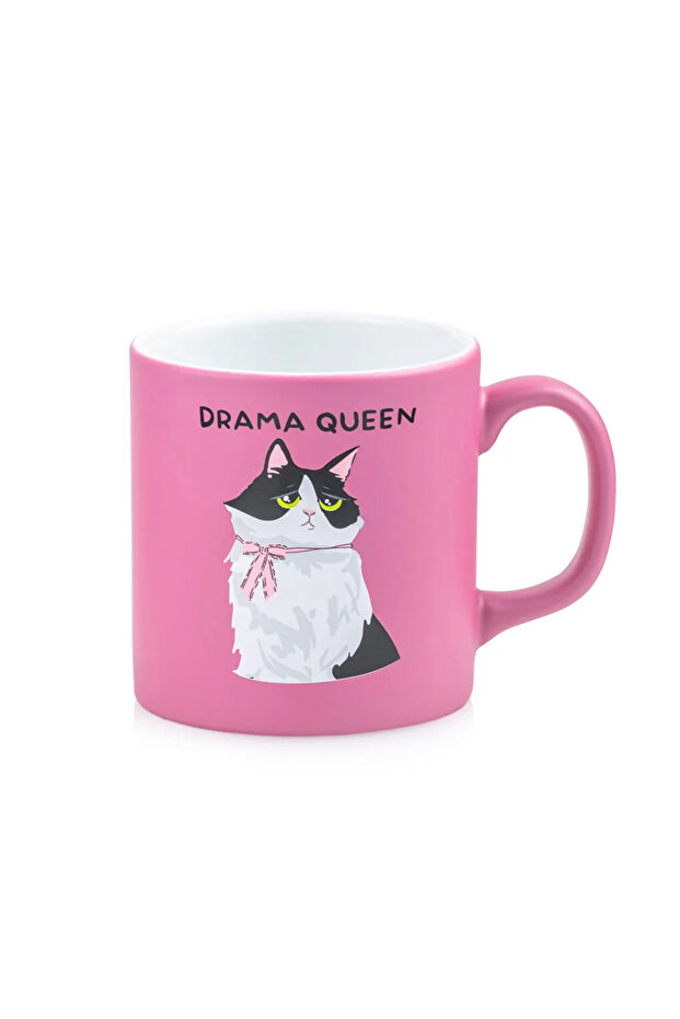 LCW HOME Pembe Kedi Baskılı Seramik Kupa 320 Ml - 5