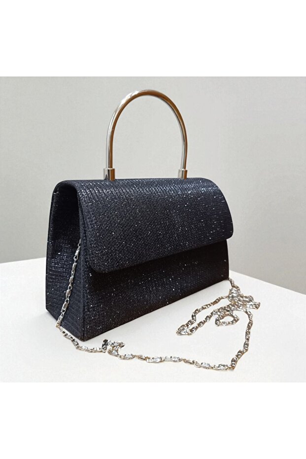 Glittery Chain Women's Evening Hand and Shoulder Bag