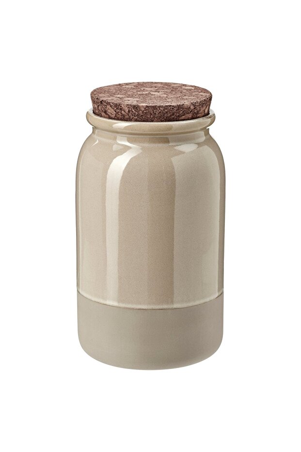 BRUGDHAJ Jar with Lid, Beige, 1.2L