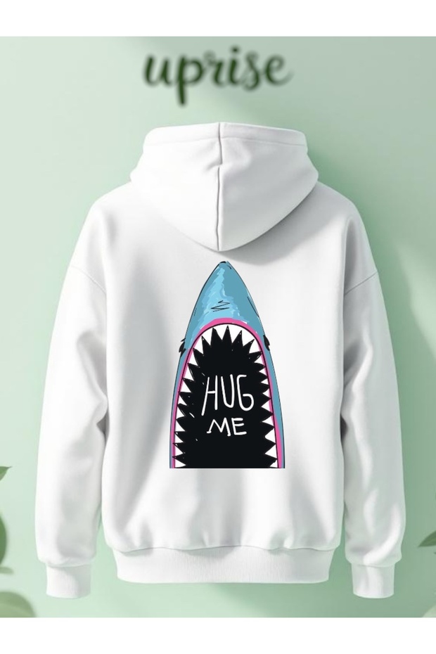 سويت شيرت قطني كبير الحجم مطبوع عليه "Hug Me" بثلاث خيوط