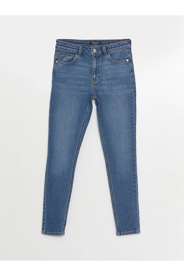 LCW Jeans Indigo Yüksek Bel Push Up Kadın Jean Pantolon - 5