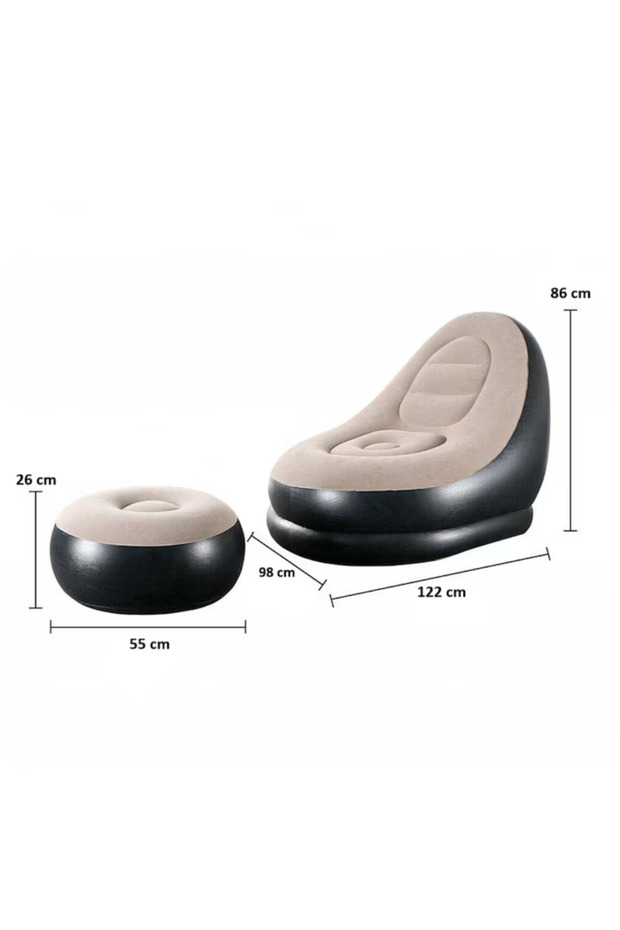 ® Inflatable Armchair with Stool - Foldable, Comfortable Lounger Set with Electric Pump Included - 6