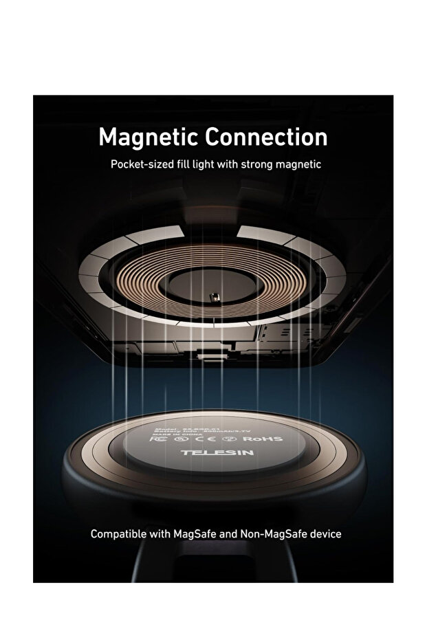 Magnetic Selfie Light –360° LED Ring Light, 3 Color Modes, Adjustable Brightness, USB-C Rechargeable - 4