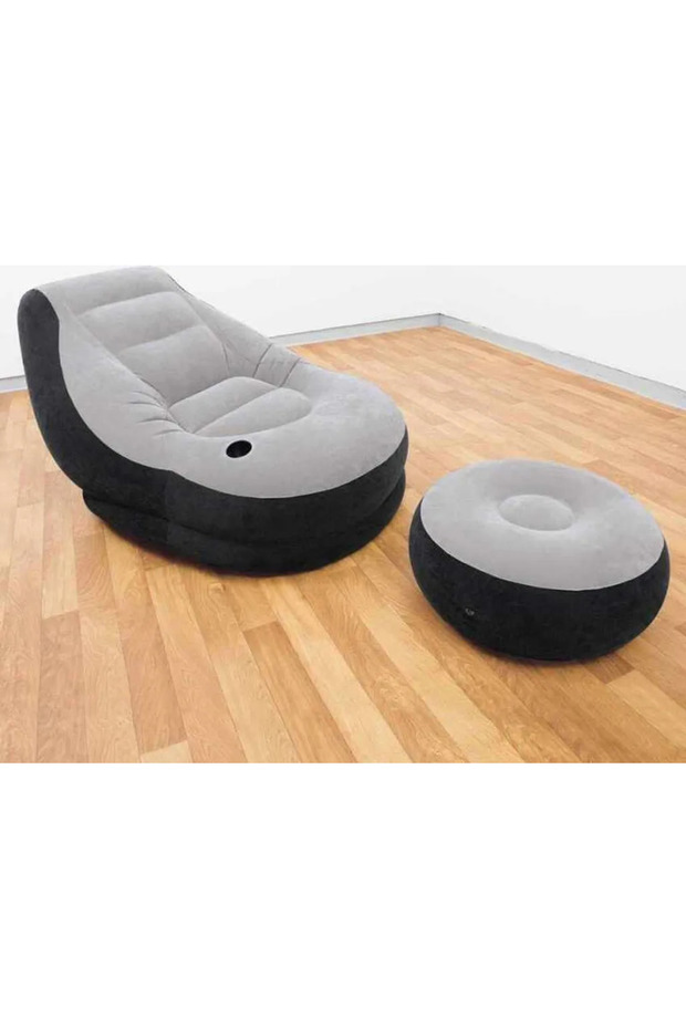 ® Inflatable Armchair with Stool - Foldable, Comfortable Lounger Set with Electric Pump Included - 2
