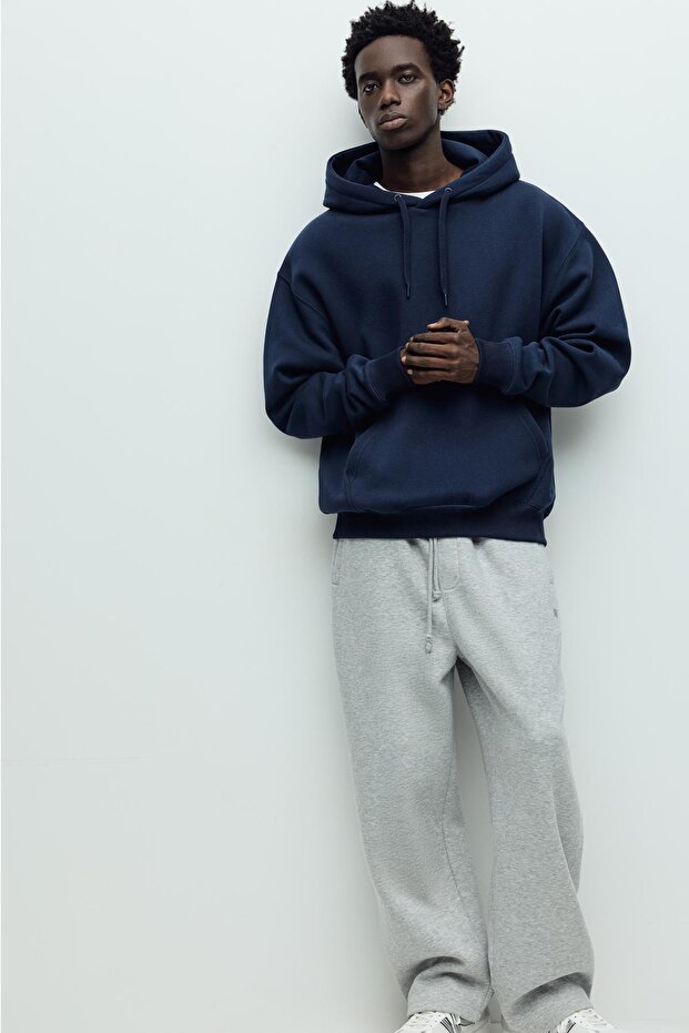 Basic kapüşonlu sweatshirt - 1