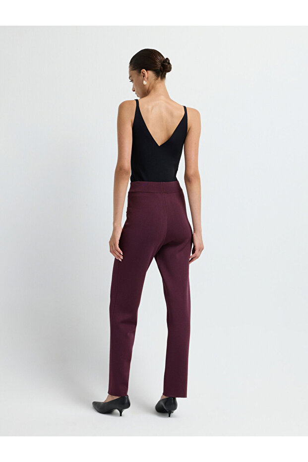 Önü Düğmeli Triko Pantolon - 8