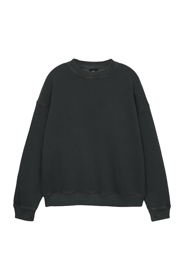 Yıkanmış boxy sweatshirt - 3