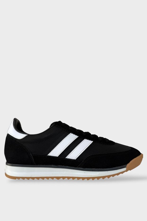 Men's Skin Casual Comfortable Sports Shoes Black - White