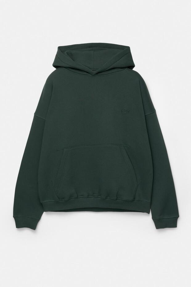 STWD işlemeli kapüşonlu sweatshirt - 7