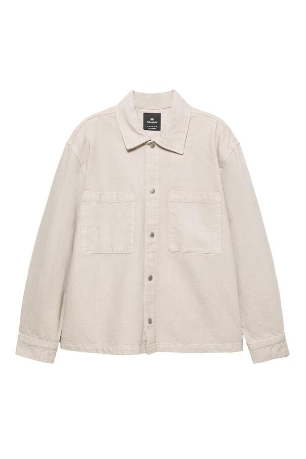 Asit yıkamalı ince ceket - 4