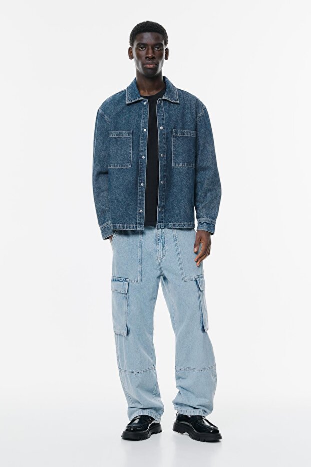 Asit yıkamalı ince ceket - 3