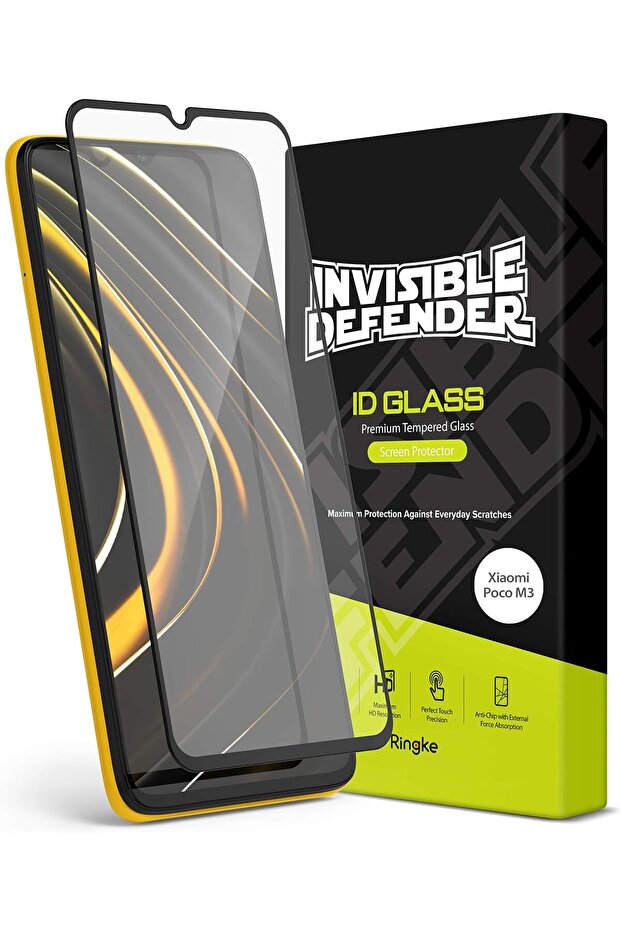 Xiaomi Poco M3 Screen Protector| Invisible Defender Full Coverage| Black