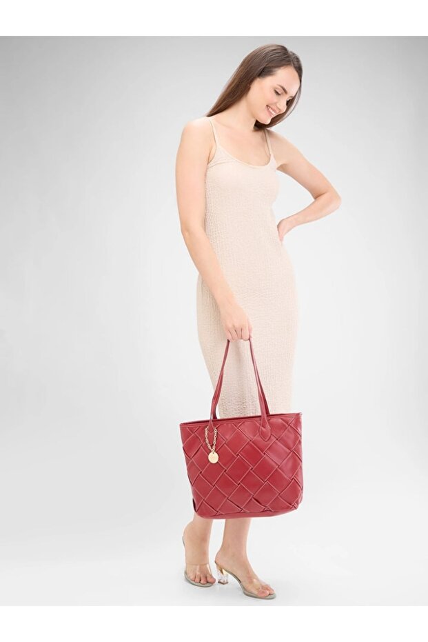 حقيبة جيبسي متوسطة الحجم باللون الكستنائي - 4