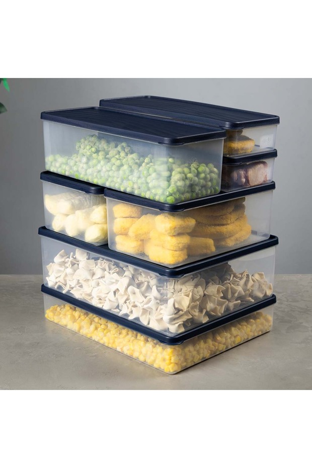 Deep Freezer Storage Container – with Lid – Transparent, Bpa-Free, Leakproof 5L Gray - 3