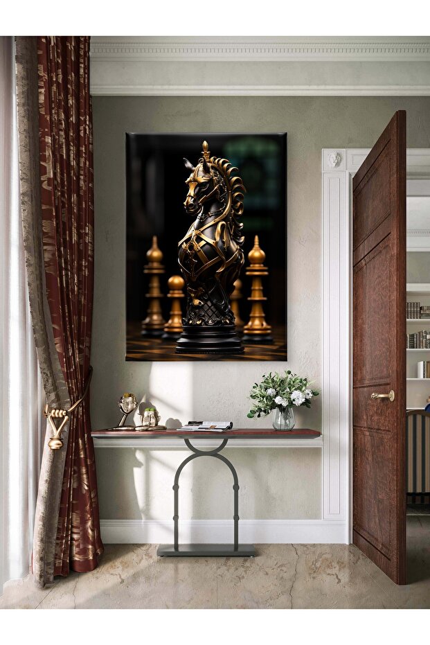 SATRANÇ TEMALI BASKILI KANVAS TABLO - 3