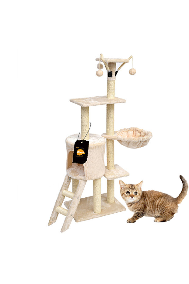 Cat Tree Cat Climbing Frame Scratch Post for Kitten Play and Rest - 1