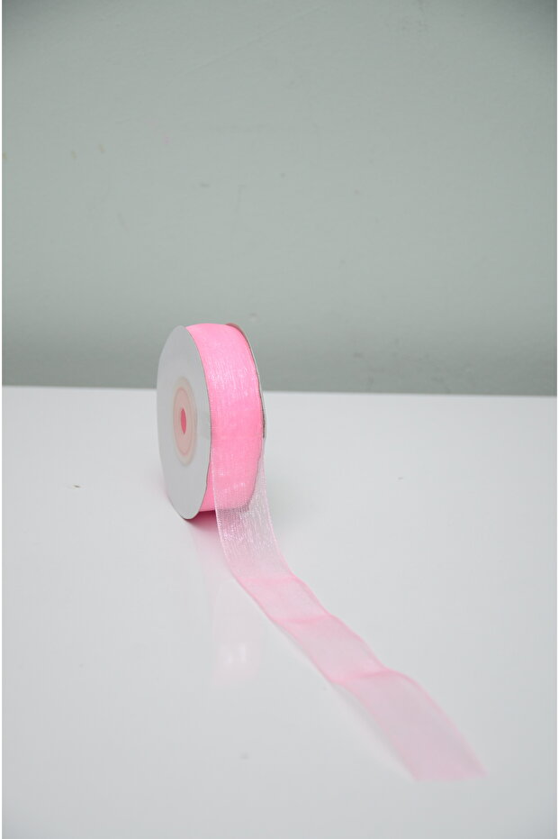 Neon Pink Organza Ribbon Roll 20 mm X 25 Yards Decorative Gift Wrap & Embellishment Ribbon