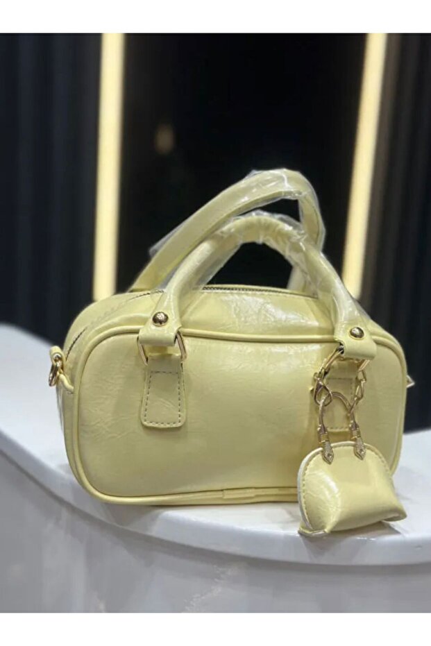 Women's Stylish Designed Yellow Hand and Shoulder Bag