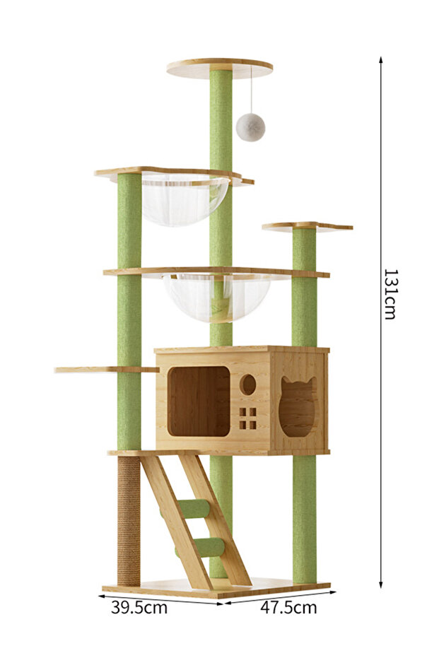 Cat Tree Cat Climbing Frame with Space Capsule Scratching Post Cat House Cat Toys - 7