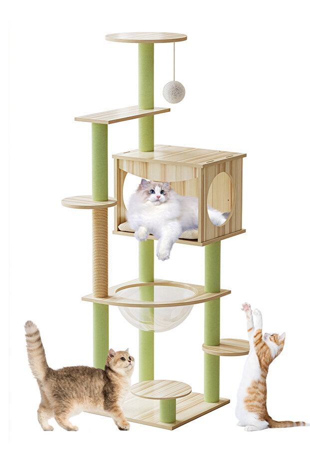 Cat Tree Cat Climbing Frame with Space Capsule Cat Scratching Post Cat House - 1