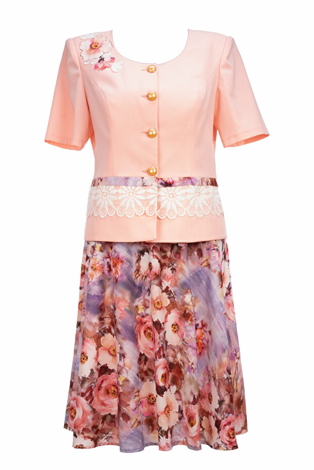 Compleu dama, cu model floral multicolor - 2