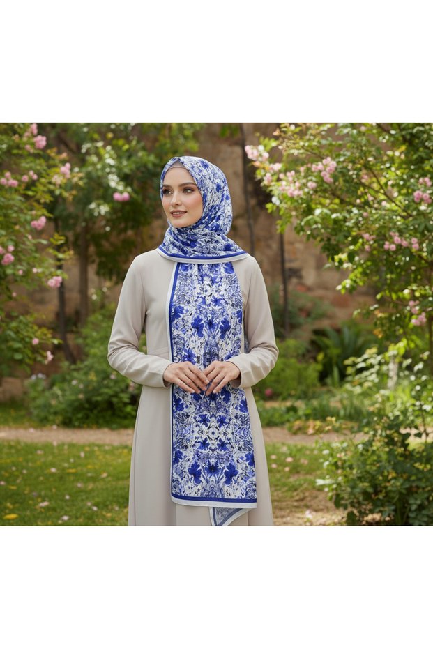 Leaf Dance Pattern Pure Touch Cotton Shawl 75X185Cm