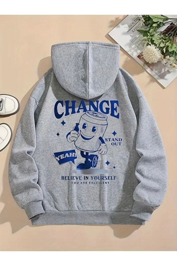 Change Printed Oversized Unisex Women/Men Hoodie Sweatshirt