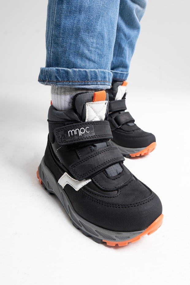 Erkek Çocuk Siyah Hakiki Deri Anatomik Günlük Bot - 5