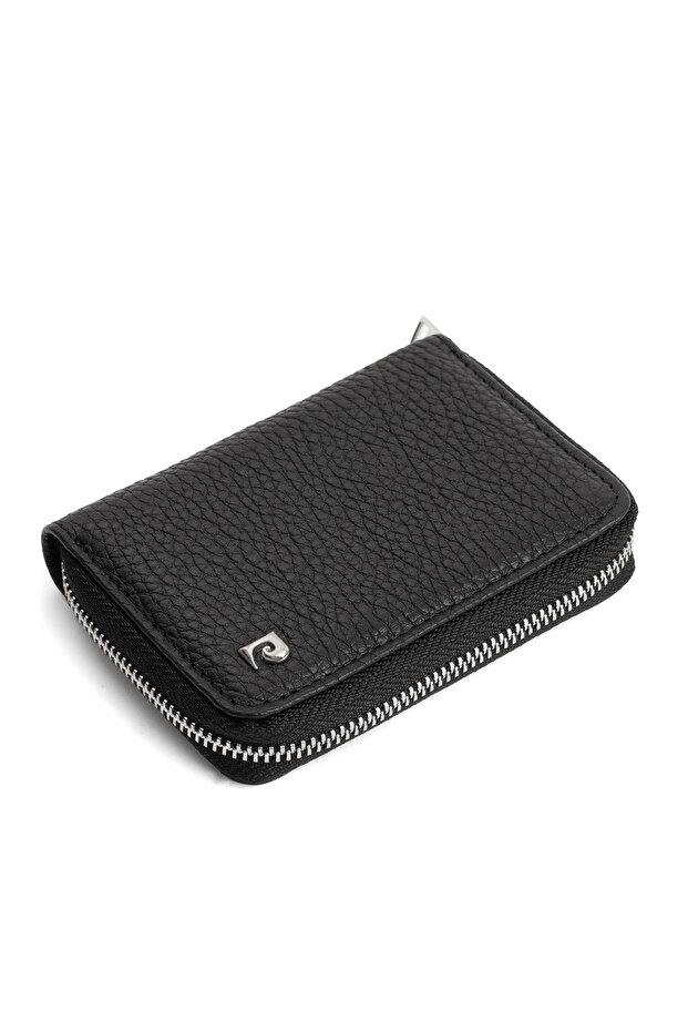 Black Unisex Leather Card Holder 096A41
