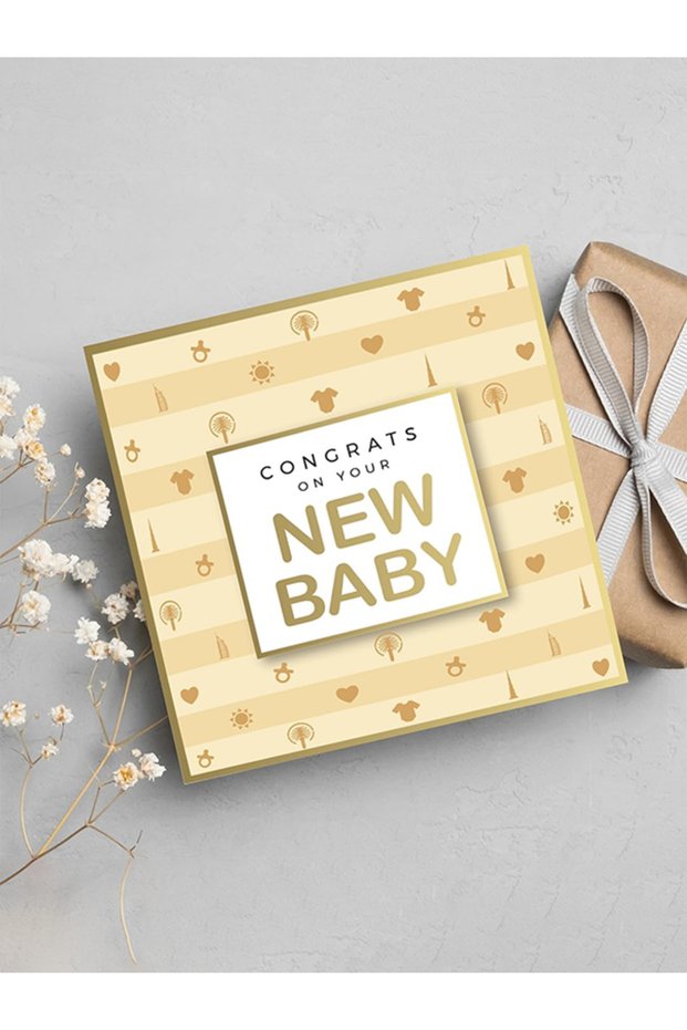 Congrats On Your New Baby - Gold Foil Greeting Card